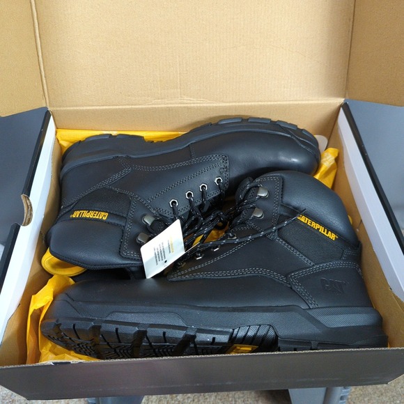 CAT Caterpillar Work Boots Mens 11.5 Wide Black Mobilize Alloy Toe New